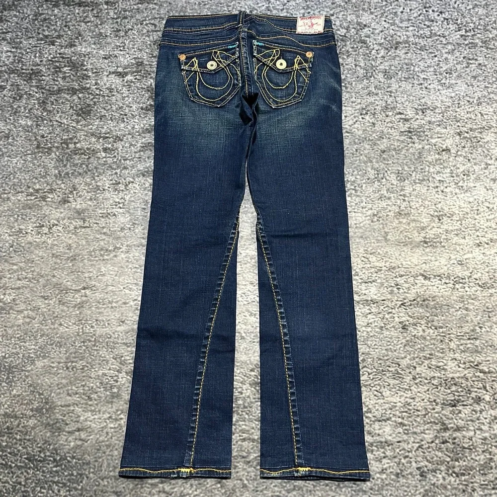 True Religion Johnny Big T Jeans 30x32 Blue Low Rise Straight Y2K Hip-Hop Grunge